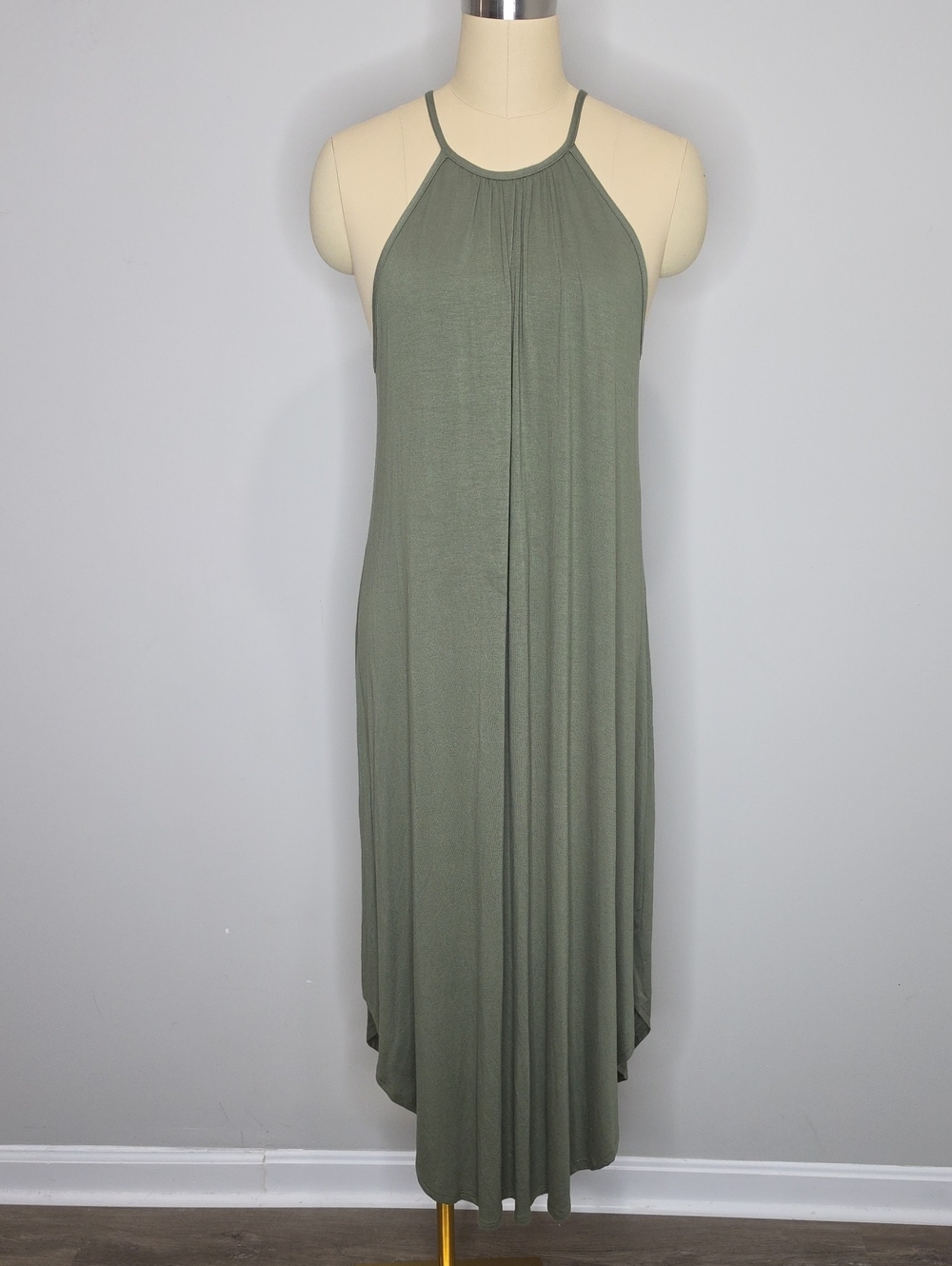 Olivia Rae New York Midi Dress Size Small Olive Green